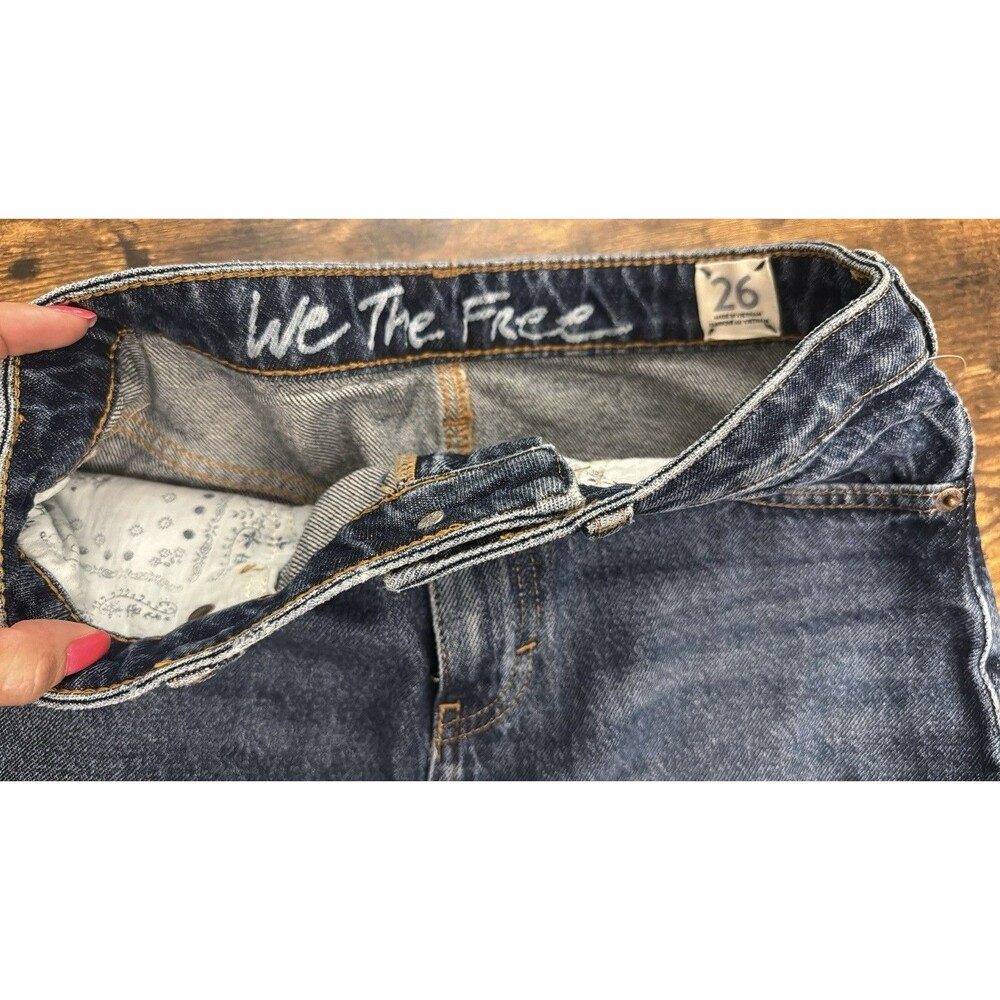Free People Bailey Denim raw hem Mini Skirt- Size 26 NWT - Picture 13 of 15